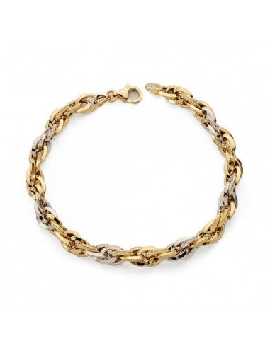 18K PULSERA BICOLOR HUECA 19 CM. 5,40 GRS.