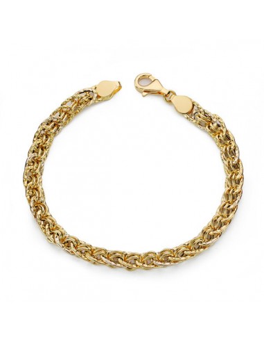 18K PULSERA HUECA BICOLOR 19 CM 4.95 GRS.