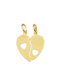18K COLGANTE ORO AMARILLO CORAZON PARTIDO 15X15 MM C. AMOR