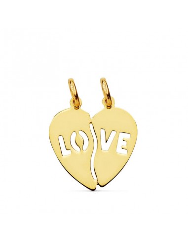 18K COLGANTE ORO AMARILLO CORAZON LOVE. 15X15 MM C. AMOR