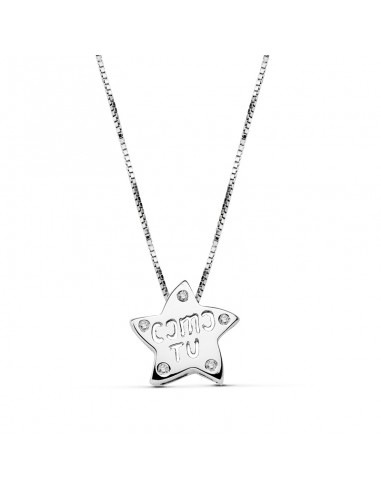 18K COLGANTE COMO TU ORO BLANCO CADENA 44 CM C. AMOR