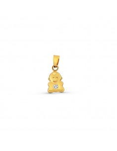18K COLGANTE ORO AMARILLO NIÑO CIRCONITA 10X6 MM