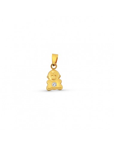 18K COLGANTE ORO AMARILLO NIÑO CIRCONITA 10X6 MM