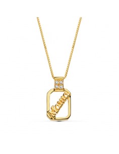 18K GARGANTILLA ORO AMARILLO MAMA CIRCONITA CADENA 44 CM
