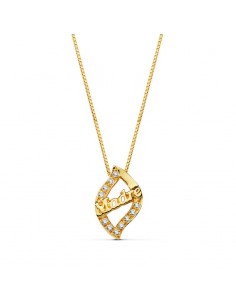 18K GARGANTILLA ORO AMARILLO MADRE CIRCONITA CADENA 44 CM