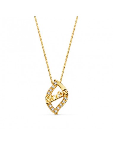 18K GARGANTILLA ORO AMARILLO MADRE CIRCONITA CADENA 44 CM