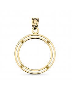 18K COLGANTE ORO AMARILLO MONEDA ALFONSINA 19 MM