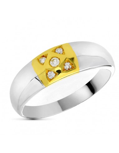 18K SORTIJA ORO BICOLOR DIAMANTES NATURALES TALLA BRILLANTE 0.025  QTS.