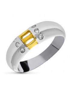 18K SORTIJA ORO BICOLOR DIAMANTE NATURAL  0.15  QTS.