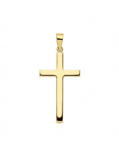 18K CRUZ ORO AMARILLO LISA PALO RECTANGULAR. 31X16 MM
