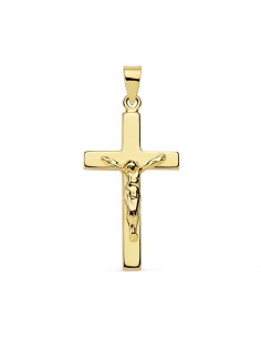 18K CRUZ ORO AMARILLO CRISTO. 23X12 MM