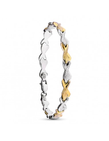 18K PULSERA ESTAMPADA ORO Y PLATA