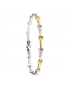 18K PULSERA ESTAMPADA ORO Y PLATA