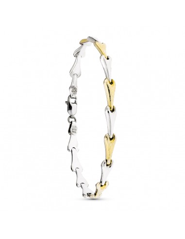 18K PULSERA ESTAMPADA ORO Y PLATA