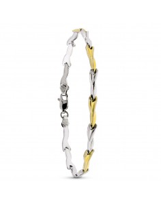 18K PULSERA ESTAMPADA ORO YPLATA