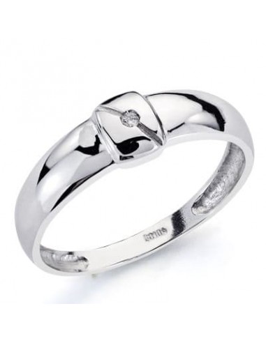 18K SORTIJA ORO BLANCO DIAMANTE NATURAL TALLA BRILLANTE 0 01 QTS. ANCHO: 5 5 MM