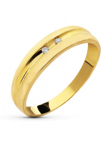 18K SORTIJA ORO AMARILLO DIAMANTES TALLA BRILLANTE 0 05 QTS. ANCHO 4 5MM