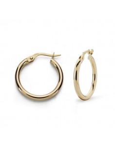 18K AROS ORO AMARILLO REDONDOS HUECOS 19 X 2 MM
