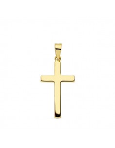 18K CRUZ ORO AMARILLO LISA PALO RECTANGULAR. 23X12 MM