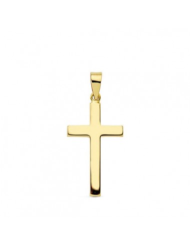 18K CRUZ ORO AMARILLO LISA PALO RECTANGULAR. 23X12 MM
