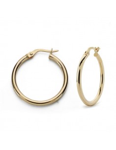 18K AROS ORO AMARILLO REDONDOS HUECOS 24 X 2 MM