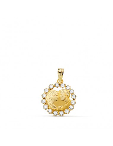 18K COLGANTE ORO AMARILLO ENAMORADOS 16X14 MM C. AMOR