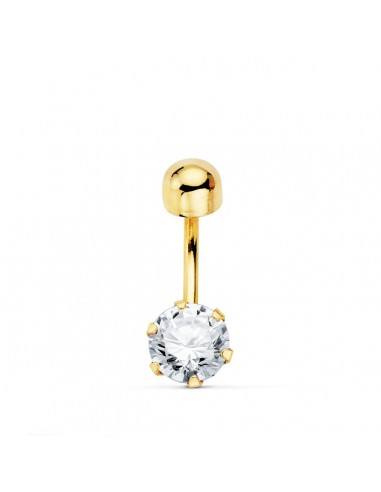 18K PIERCING OMBLIGO ORO AMARILLO CIRCONITA GARRAS 6 MM