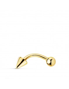 18K PIERCING CEJA ORO AMARILLO BOLA 3 MM Y PINCHO. 15X4 MM