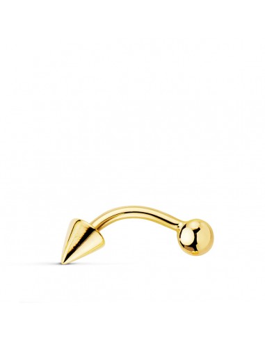 18K PIERCING CEJA ORO AMARILLO BOLA 3 MM Y PINCHO. 15X4 MM