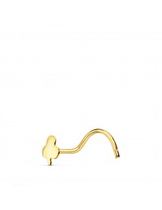18K PIERCING ORO AMARILLO NARIZ TREBOL 3.5X3MM(PEDIDO MINIMO 3 UNIDADES)