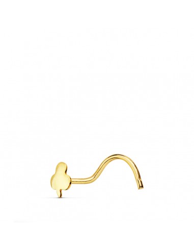 18K PIERCING ORO AMARILLO NARIZ TREBOL 3.5X3MM(PEDIDO MINIMO 3 UNIDADES)