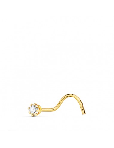 18K PIERCING ORO AMARILLO NARIZ CIRCONITA 2 MM(PEDIDO MINIMO 3 UNIDADES)