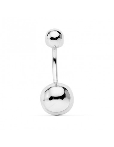 18K PIERCING ORO BLANCO OMBLIGO BOLA 8 MM