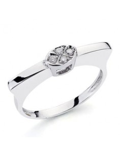 18K SORTIJA ORO BLANCO CON DIAMANTES NATURALES TALLA BRILLANTE 0.100 QTS.