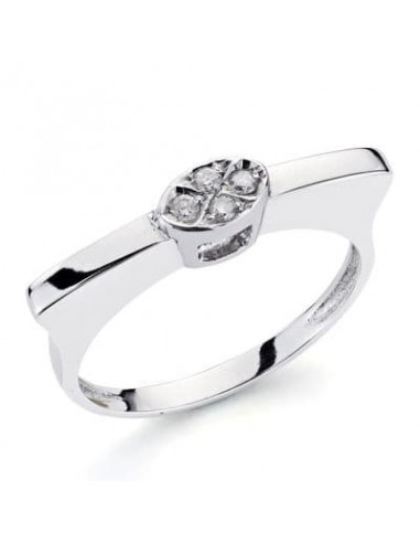 18K SORTIJA ORO BLANCO CON DIAMANTES NATURALES TALLA BRILLANTE 0.100 QTS.