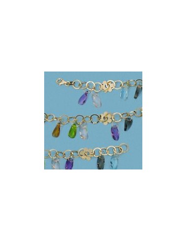 18K PULSERA PIEDRAS COLORES.