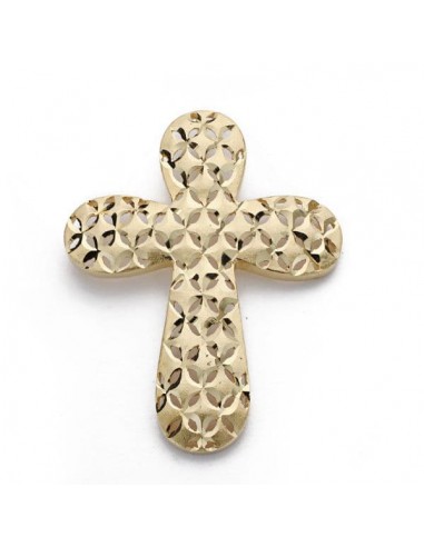 18K CRUZ ORO AMARILLO TALLADA GRANDE 39X30 MM