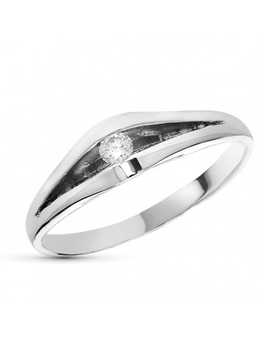 18K SOLITARIO ORO BLANCO DIAMANTE NATURAL TALLA BRILLANTE 0.10 QTS.