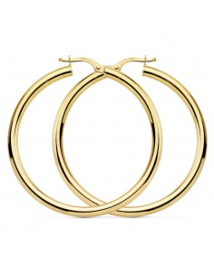 18K AROS ORO AMARILLO REDONDOS HUECOS 41 X 3 MM