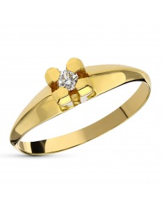 18K SOLITARIO ORO AMARILLO DIAMANTE NATURAL TALLA BRILLANTE 0.10 QTS.