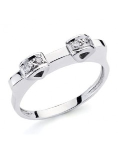 18K SORTIJA ORO BLANCO DIAMANTES NATURALES  TALLA BRILLANTE 0.10  QTS.