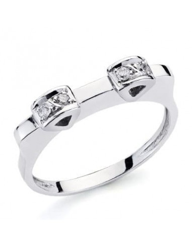 18K SORTIJA ORO BLANCO DIAMANTES NATURALES  TALLA BRILLANTE 0.10  QTS.