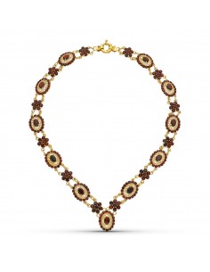 18K GARGANTILLA ORO AMARILLO GRANATES 42CM