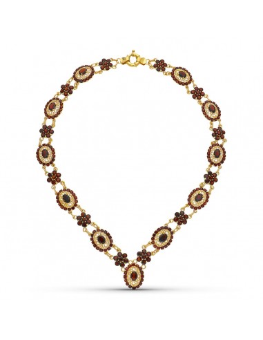 18K GARGANTILLA ORO AMARILLO GRANATES 42CM