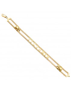 18K PULSERA ORO AMARILLO NOMBRE ELEFANTES. ANCHO: 10MM. LARGO: 19CM