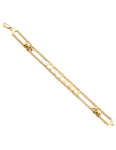 18K PULSERA ORO AMARILLO NOMBRE ELEFANTES. ANCHO: 10MM. LARGO: 19CM