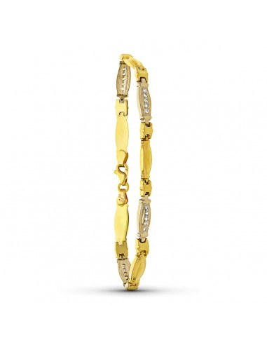 18K PULSERA ORO BICOLOR ESTAMPADA