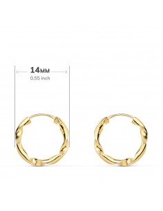 18K AROS ORO AMARILLO HUECOS RETORCIDOS. 14 X 2 MM. 2