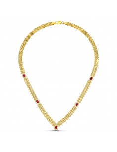18K GARGANTILLA ORO AMARILLO Y RUBI MODELO PANTER