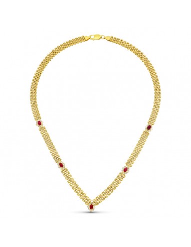 18K GARGANTILLA ORO AMARILLO Y RUBI MODELO PANTER